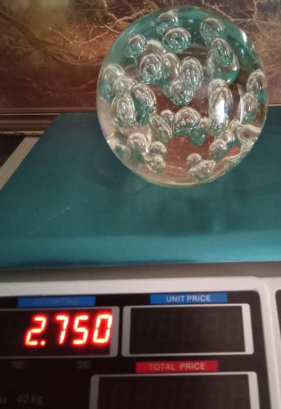 Stunning large vintage controlled bubble paper weight
