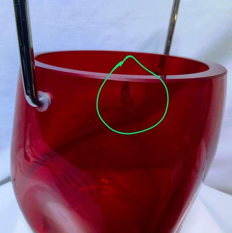 Gorgeous thick red glass vase/ice bucket (?)