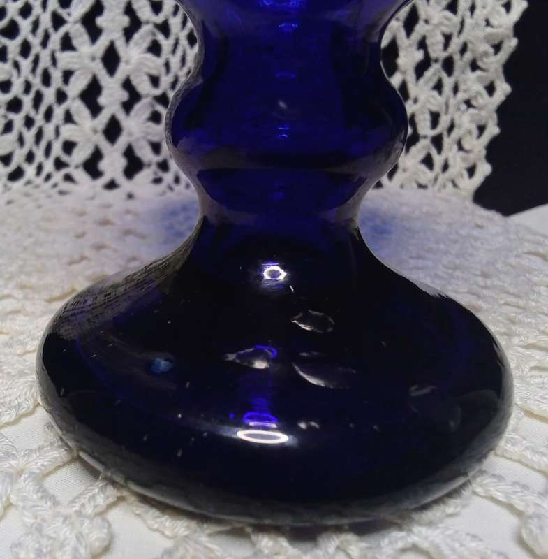 Beautiful Vintage mouth blown cobalt blue goblet glass/vase