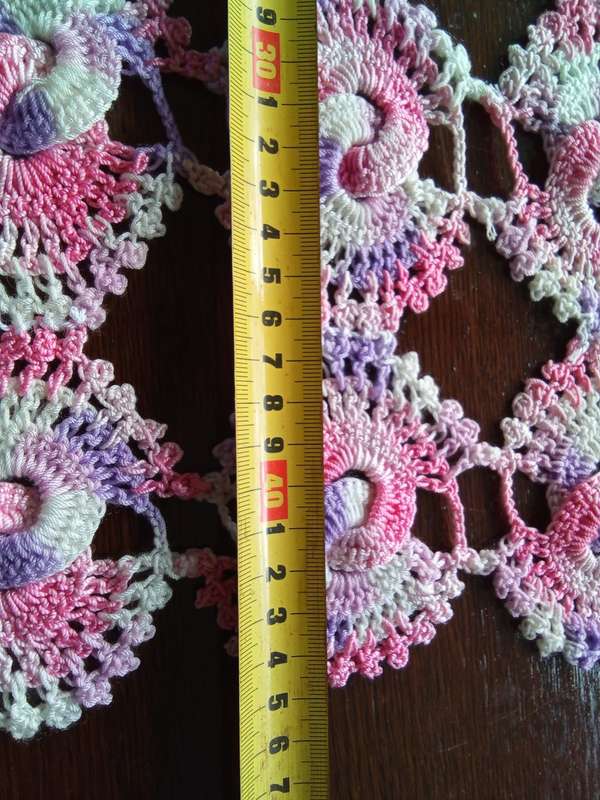 Very happy vintage crocheted tray cloth/doily