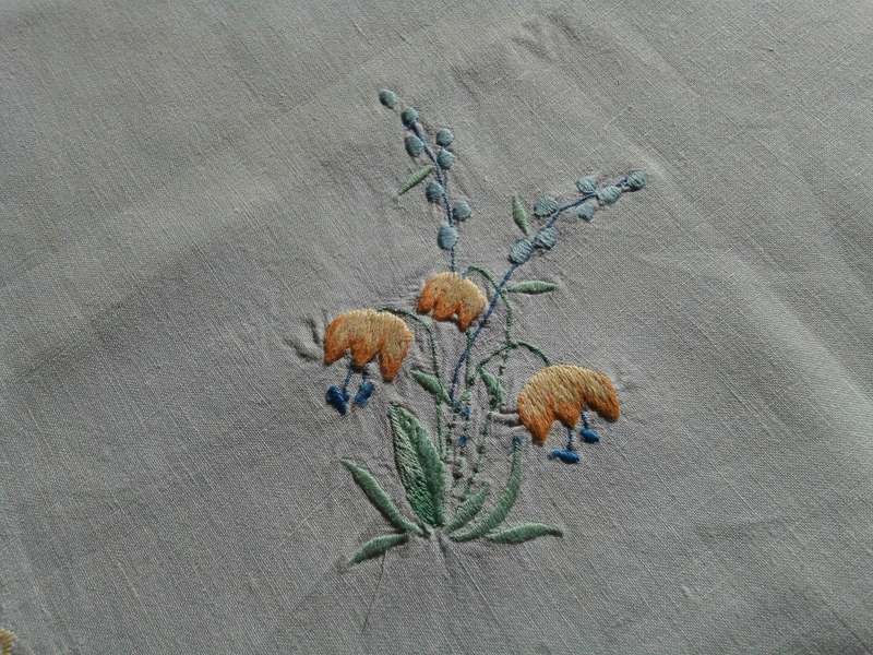 Stunning embroidered square tablecloth