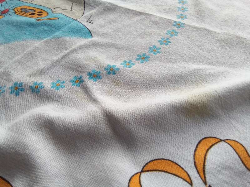1970 Kim Casali "Love is..." Portuguese tea towel and bread basket cloth
