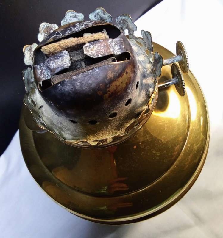 ANTIQUE DUPLEX double wick OIL LAMP