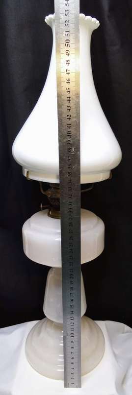 Stunning Vintage Milk glass single burner lamp with white glass shade