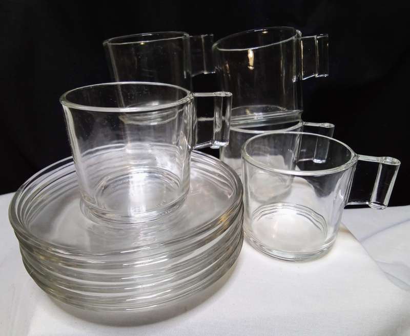 Vintage Clear Glass Eisch Italy 3oz ESPRESSO set in original packaging
