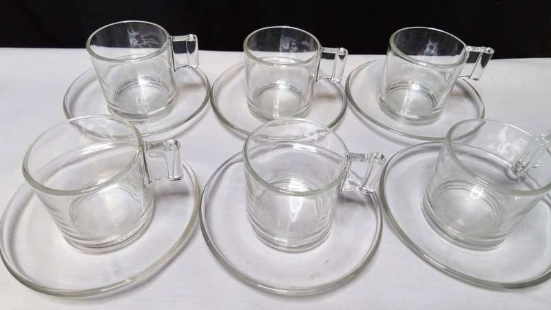 Vintage Clear Glass Eisch Italy 3oz ESPRESSO set in original packaging