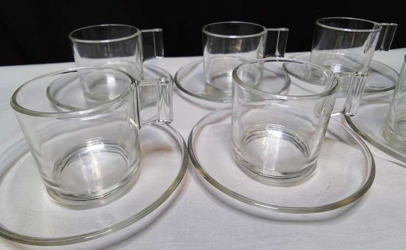 Vintage Clear Glass Eisch Italy 3oz ESPRESSO set in original packaging