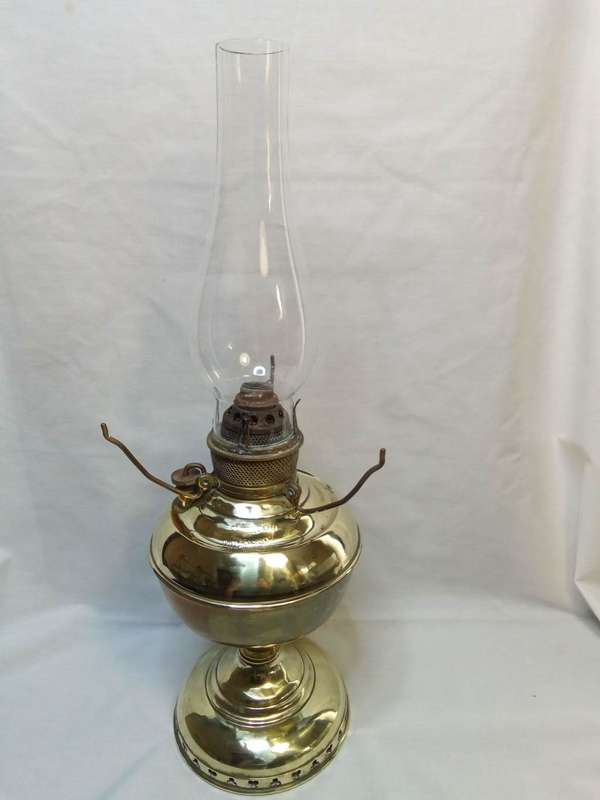Antique Miller lamp with chimney