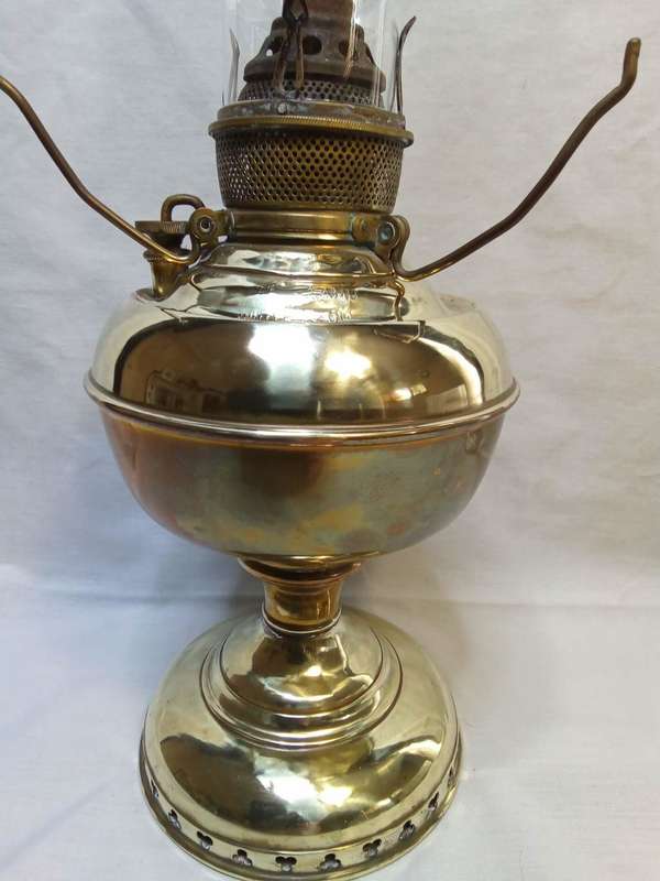 Antique Miller lamp with chimney