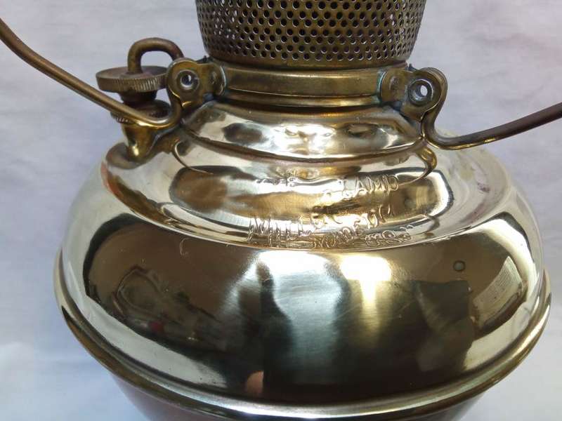 Antique Miller lamp with chimney