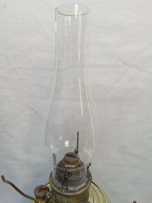 Antique Miller lamp with chimney