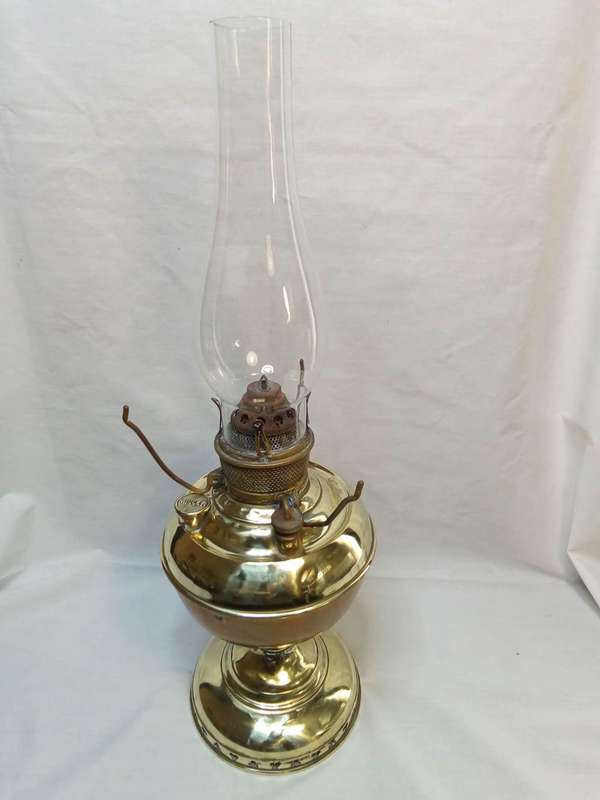 Antique Miller lamp with chimney