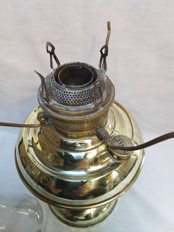 Antique Miller lamp with chimney