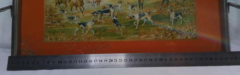 Lovely vintage reverse painted foil art tray