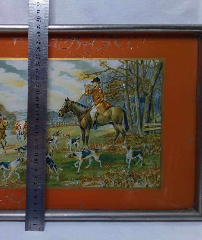 Lovely vintage reverse painted foil art tray