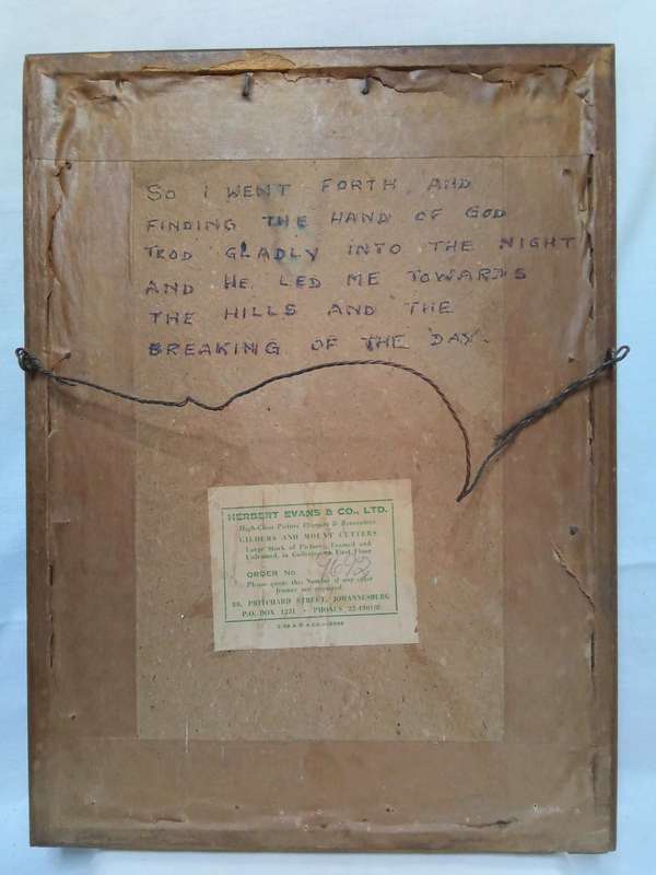 Vintage framed "At the gate of the year" quote