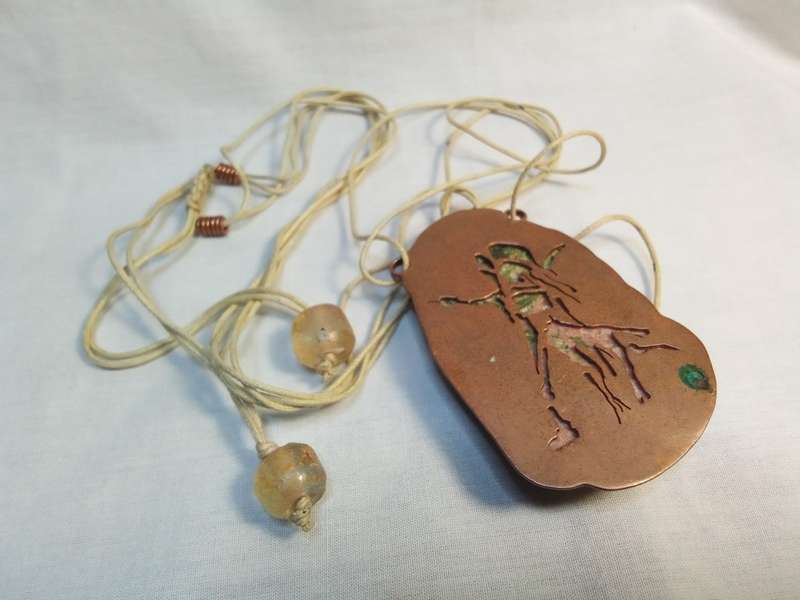 Stunning bulky hand made Unakite pendant