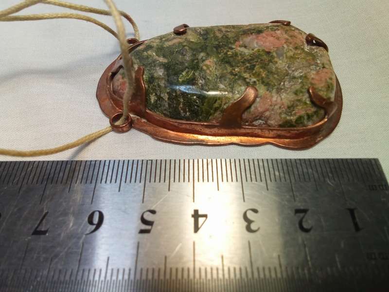 Stunning bulky hand made Unakite pendant