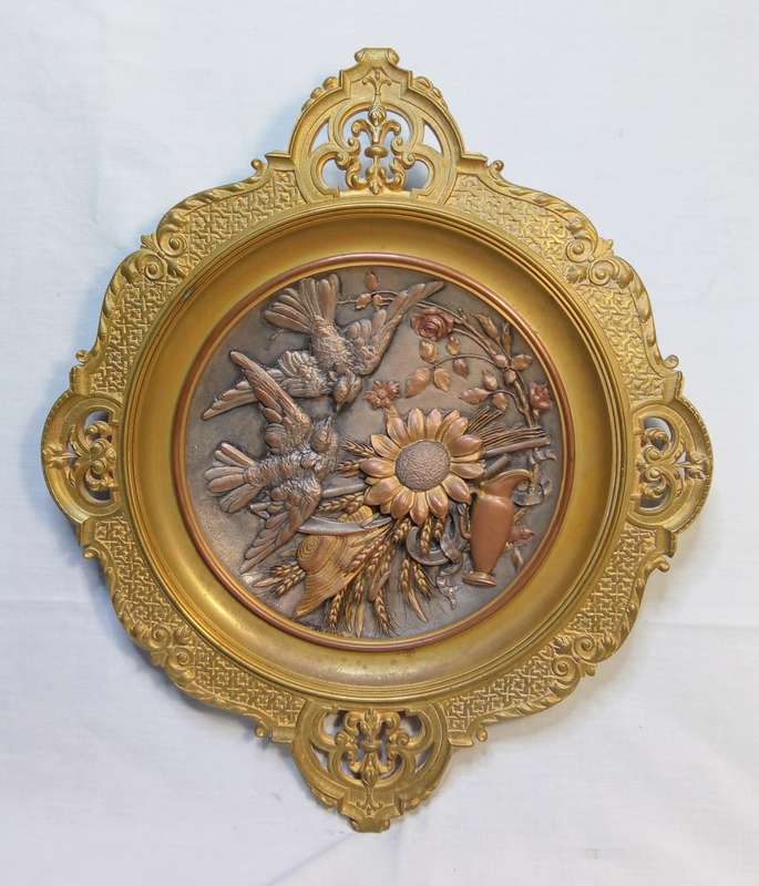Stunning vintage metal wall plaque - very heavy
