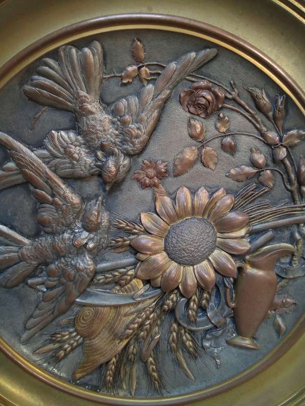 Stunning vintage metal wall plaque - very heavy