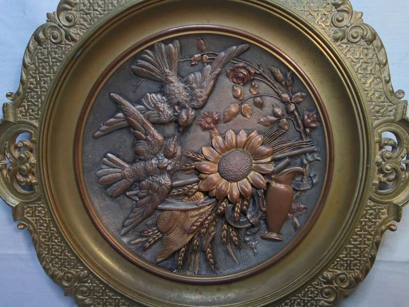 Stunning vintage metal wall plaque - very heavy