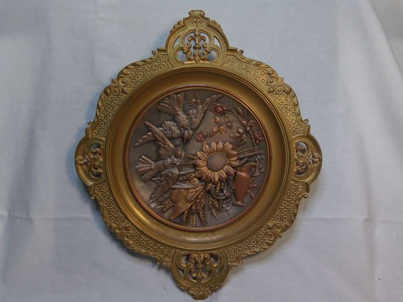 Stunning vintage metal wall plaque - very heavy
