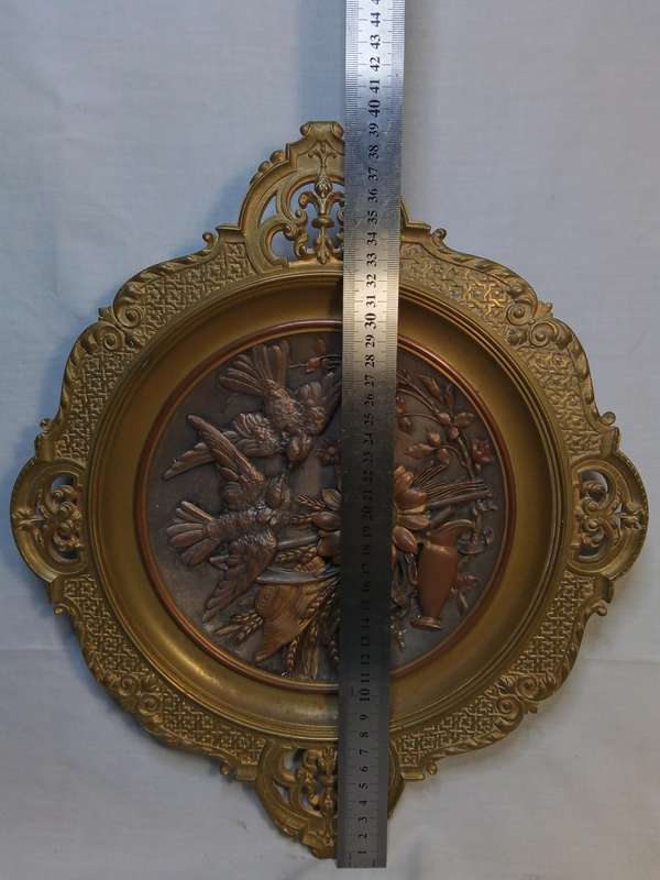 Stunning vintage metal wall plaque - very heavy