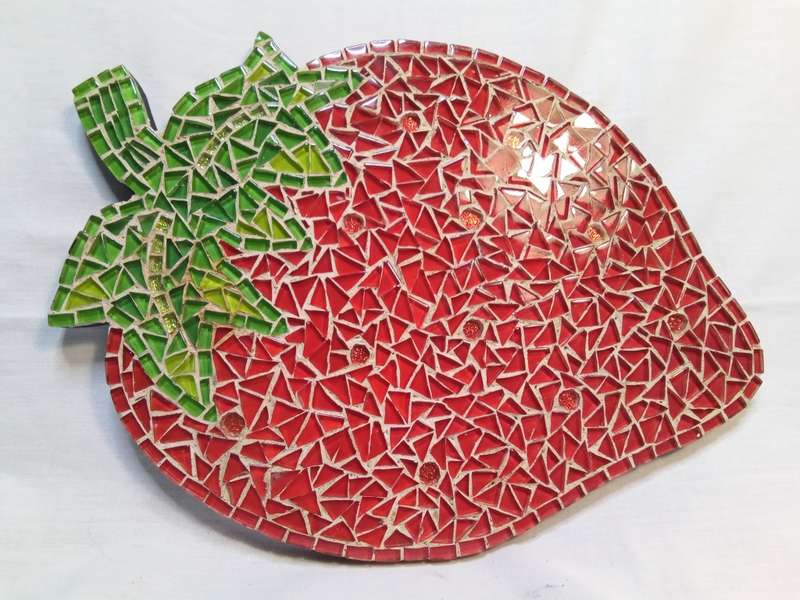 Stunning strawberry mosaic trivet