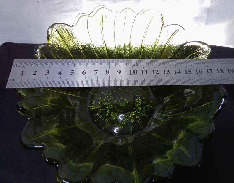 Vintage Indiana green glass candy dish