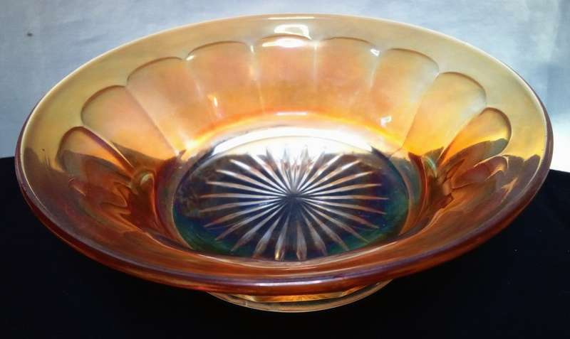 Vintage carnival glass candy dish round