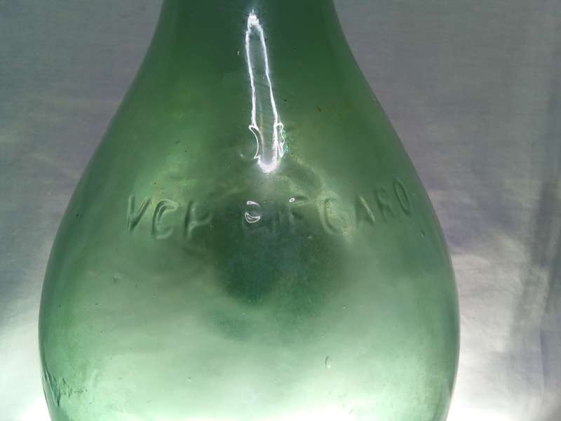 Vintage VCP Piegaro DF Blown Glass Bottle Round Bottom