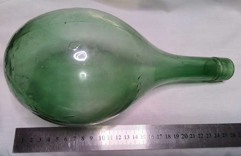 Vintage VCP Piegaro DF Blown Glass Bottle Round Bottom