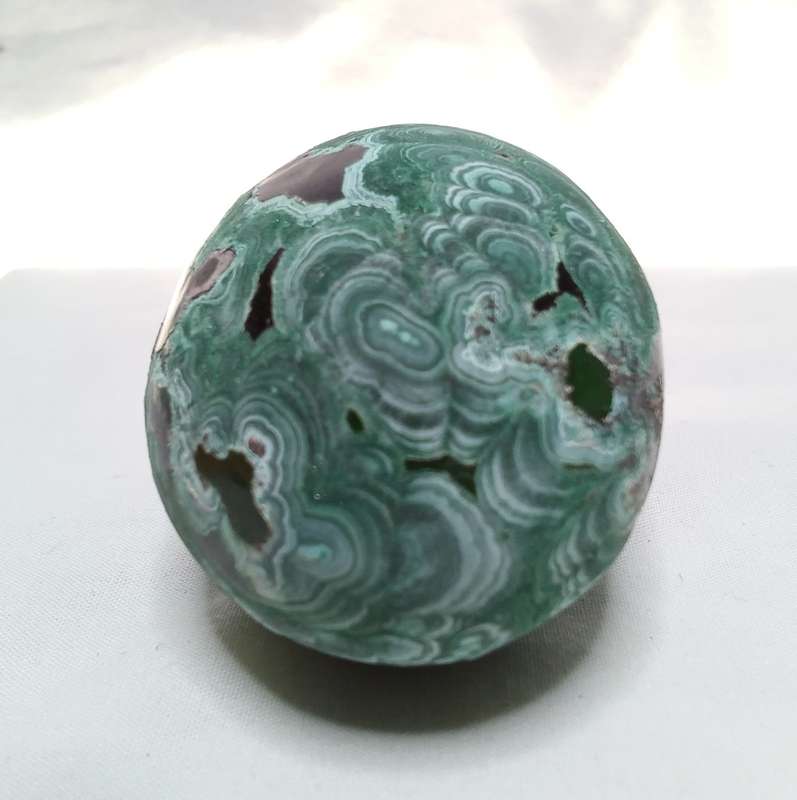 Lovely partially polished Malachite egg
