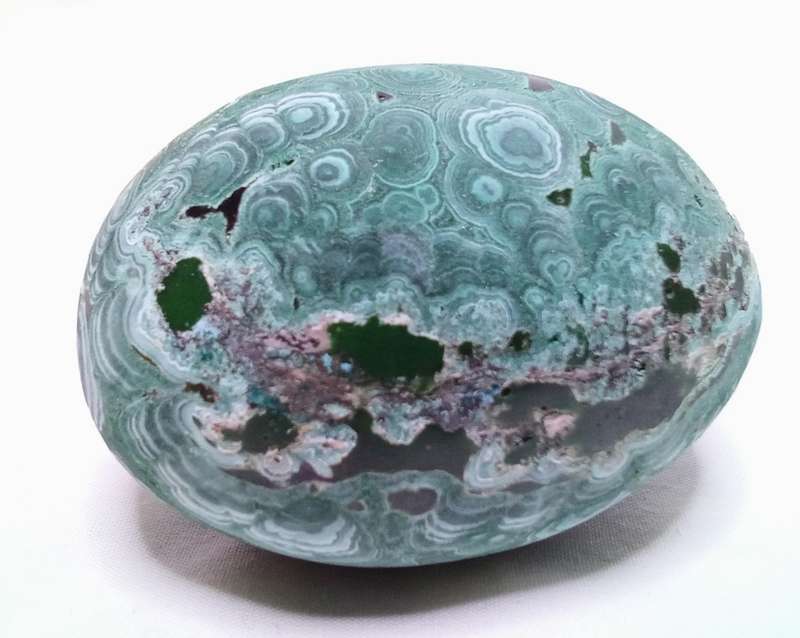 Lovely partially polished Malachite egg