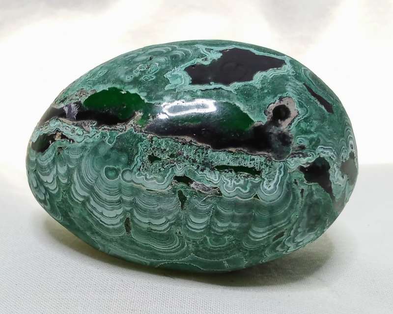 Lovely partially polished Malachite egg