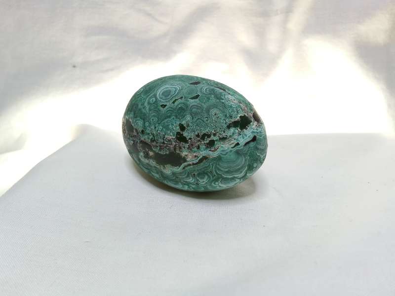 Lovely partially polished Malachite egg