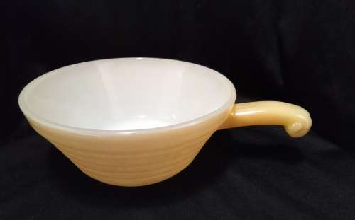 Small Vintage Milk glass Fire King saucepan