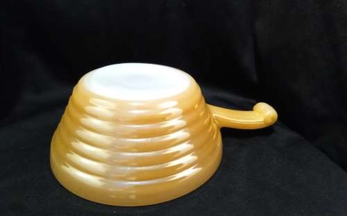 Small Vintage Milk glass Fire King saucepan