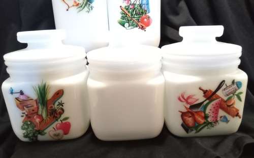 Lovely Vintage Milk glass Canister set