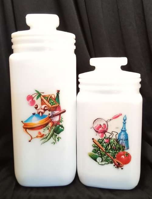 Lovely Vintage Milk glass Canister set
