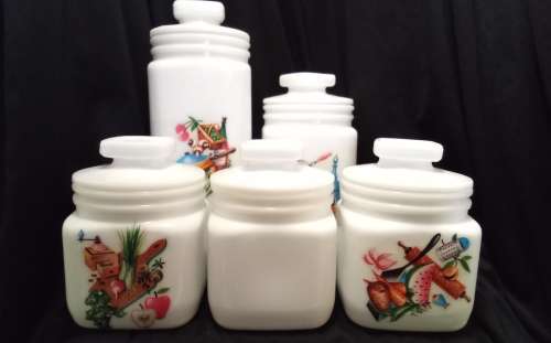 Lovely Vintage Milk glass Canister set