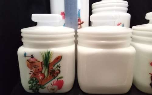 Lovely Vintage Milk glass Canister set