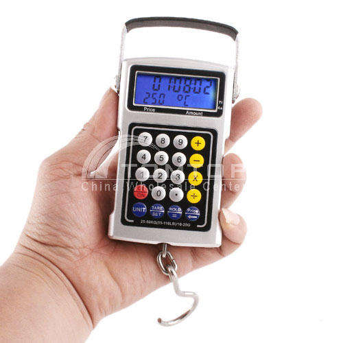 50Kg Fish Luggage Hook Hanging Weighting Digital Scale: 7 in 1