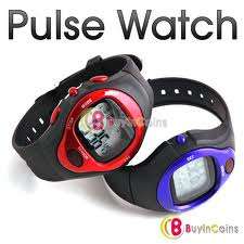Heart Rate Calorie Monitor Sport Watch Pulse Counter: PURPLE TRIM/BLACK STRAP
