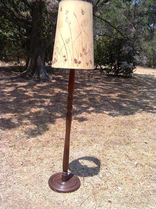 VINTAGE STANDING LAMP, SOLID WOOD