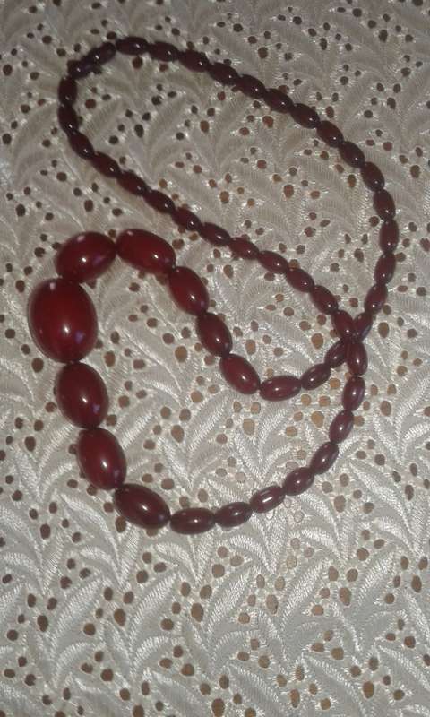 ANTIQUE AMBER BEAD NECKLACE - GENUINE NATURAL BALTIC AMBER