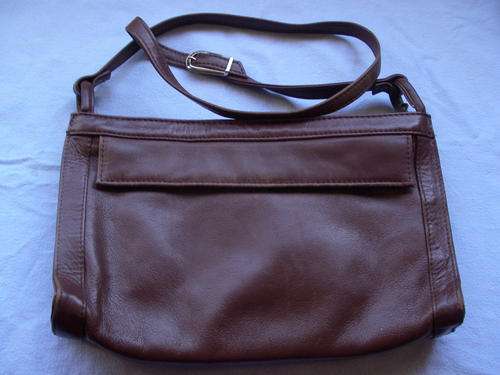 VINTAGE CHOC BROWN 'CRISTIN' GENUINE LEATHER BAG