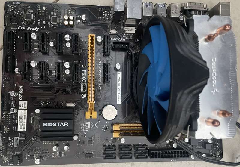 Biostar TB250 BTC pro with cpu, CPU -  Intel Core i5-6500 3.20GHz Quad-Core and 8GB Ram