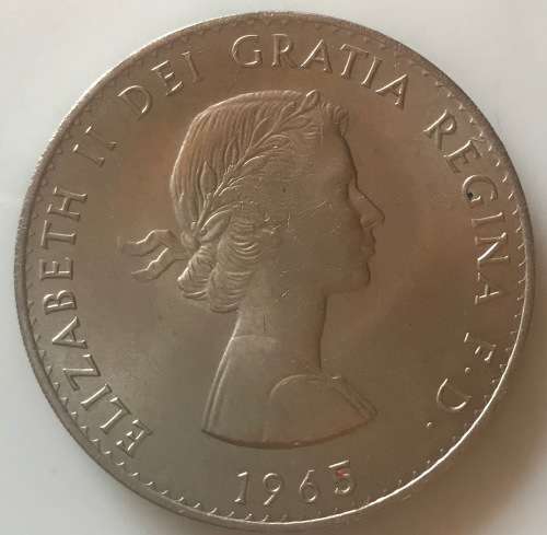 1965 Sir Winston Churchill Commemorative Crown Coin 1874 Elizabeth II. UNC (Value: R150)   a BEAUTY!