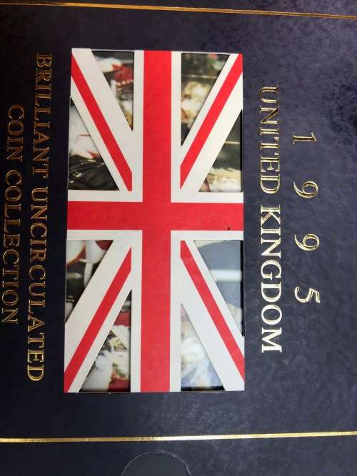 1995 UNITED KINGDOM UNC COINS 1,2,5,10,20,50PENCER AND 1 & 2 POUNDS, IN BOOK. (VALUE: R 320)
